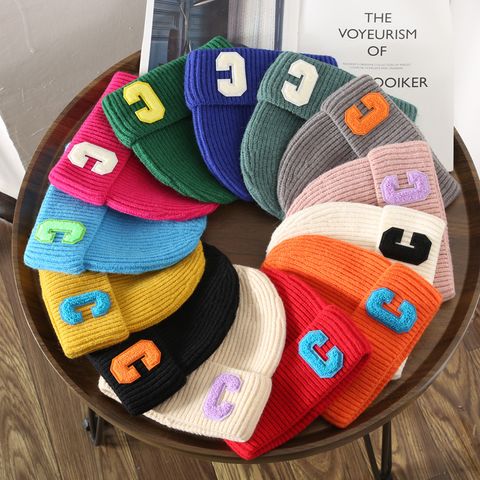 Women's Lady Letter Embroidery Eaveless Wool Cap