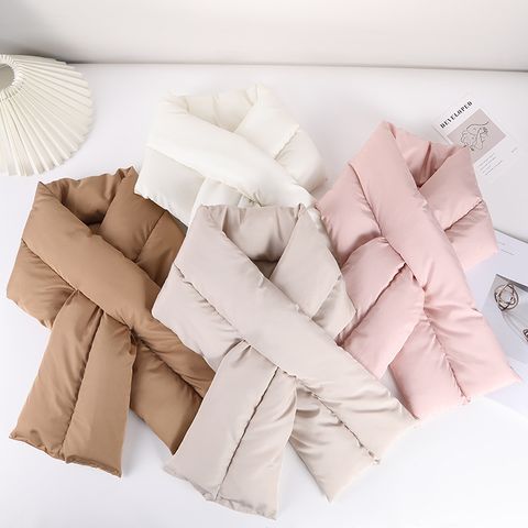Women's Simple Style Solid Color Down Cotton Scarf