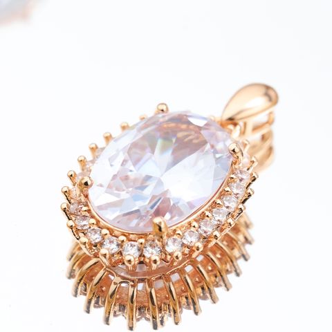 Simple Style Shiny Oval Brass 18k Gold Plated Rose Gold Plated Pearl Zircon Rings Earrings In Bulk