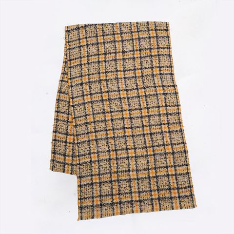 Women's Vintage Style Plaid Polyester Scarf