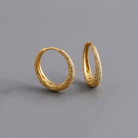 1 Pair Simple Style Geometric Plating Sterling Silver 18k Gold Plated White Gold Plated Hoop Earrings