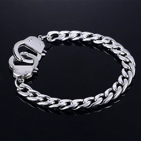 Simple Style Commute Solid Color Stainless Steel Polishing Chain Men's Bracelets