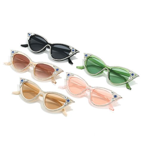 Hip-hop Solid Color Ac Cat Eye Full Frame Women's Sunglasses