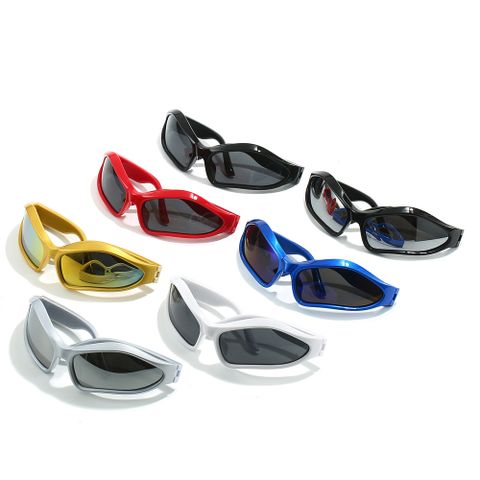 Hip-hop Streetwear Color Block Pc Special-shaped Mirror Full Frame Women's Sunglasses