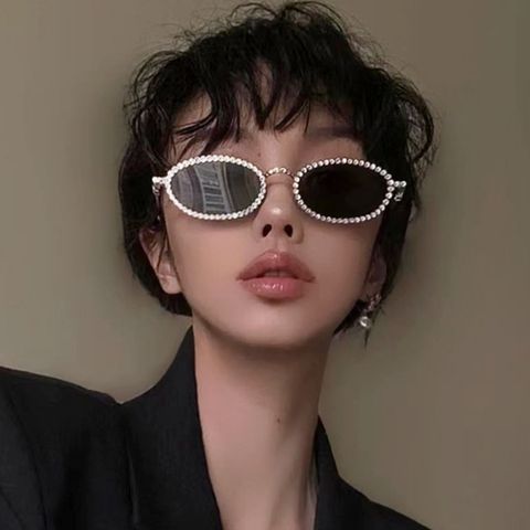 Punk Streetwear Oval Ac Oval Frame Full Frame Women's Sunglasses