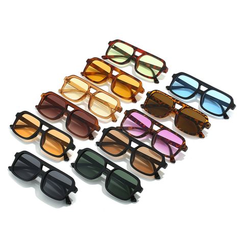 Basic Gradient Color Cheetah Print Ac Square Full Frame Women's Sunglasses