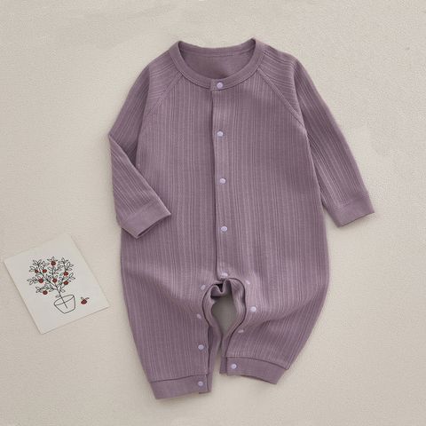 Basic Solid Color Cotton Baby Rompers
