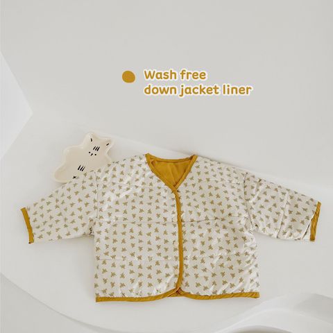 Simple Style Cartoon Round Dots Flower Polyester Girls Outerwear