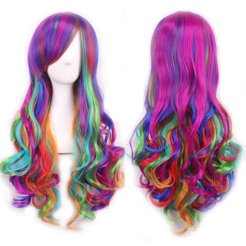 Women's Sweet Party Cosplay High Temperature Wire Long Curly Hair Wigs