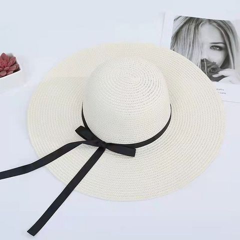 Women's Classic Style Solid Color Big Eaves Sun Hat
