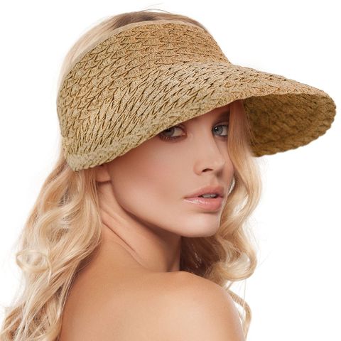 Mujeres Casual Color Sólido Grandes Aleros Sombrero Para El Sol