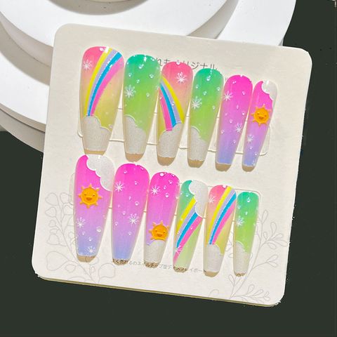 Exaggerated Sweet Heart Shape Butterfly Plastic Nail Patches 1 Set
