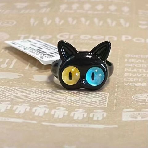 Classic Style Commute Cat Alloy Inlay Opal Women's Rings