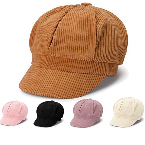 Women's Elegant Sweet Simple Style Solid Color Curved Eaves Beret Hat