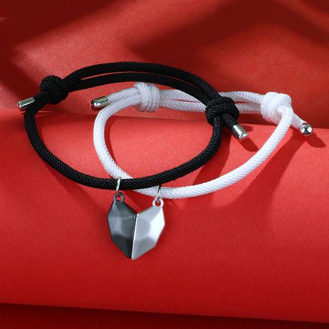 Modern Style Classic Style Heart Shape Alloy Rope Plating Couple Bracelets