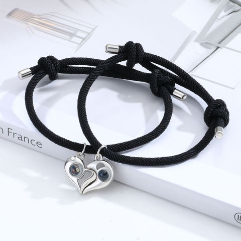 Classic Style Heart Shape Alloy Rope Plating Valentine's Day Couple Bracelets