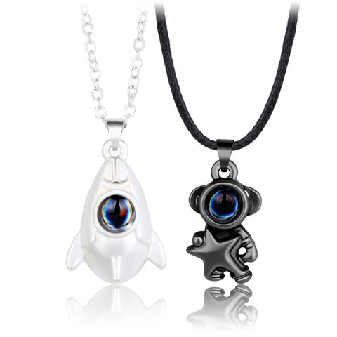 Classic Style Streetwear Astronaut Star Alloy Valentine's Day Couple Pendant Necklace