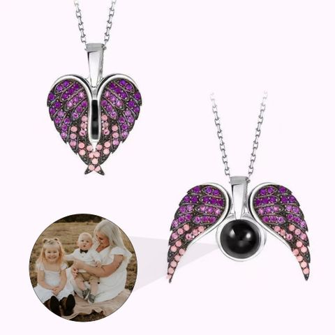 Romantic Sweet Heart Shape Wings Alloy Titanium Steel Valentine's Day Unisex Pendant Necklace