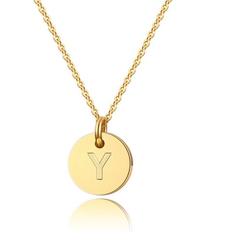 Simple Style Classic Style Letter Copper 14k Gold Plated Pendant Necklace In Bulk