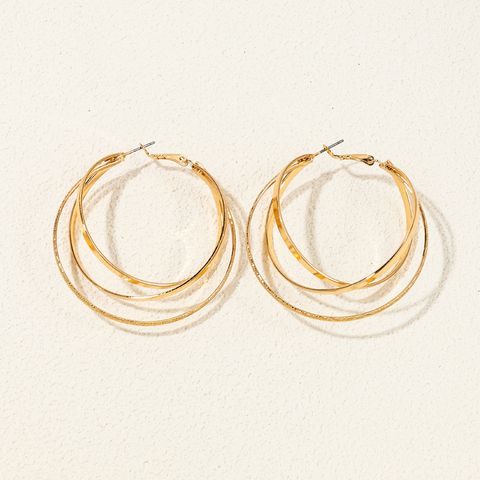 1 Pair Ig Style Casual Solid Color Plating Alloy Hoop Earrings