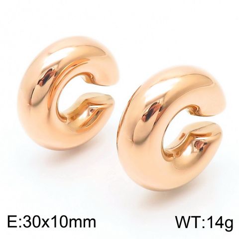 1 Pair Simple Style Solid Color Plating Stainless Steel 18K Gold Plated Ear Cuffs