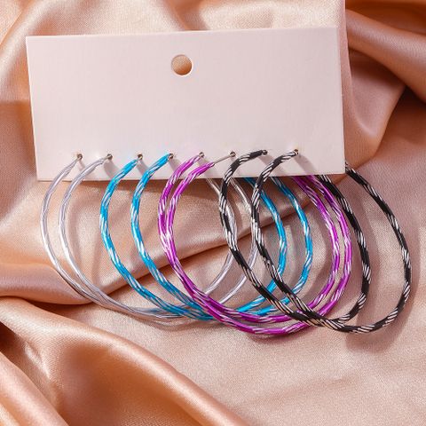 1 Pair Simple Style Circle Alloy Hoop Earrings