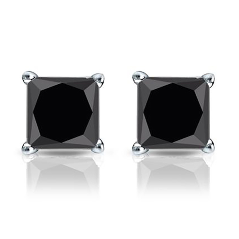 1 Pair Simple Style Geometric Inlay Sterling Silver Zircon Silver Plated Ear Studs