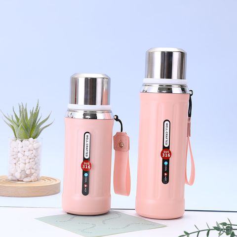 Casual Solid Color Stainless Steel Water Bottles 1 Piece