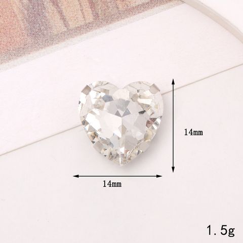 1 Piece 10 * 14mm 7 * 15mm Artificial Crystal Heart Shape DIY Ornament Accessories