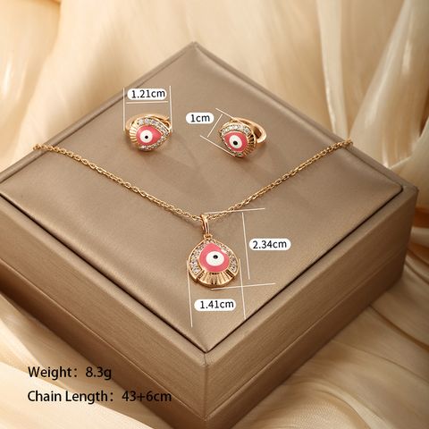 Elegant Xuping Streetwear Palm Water Droplets Lotus Alloy Plating Inlay Artificial Gemstones 18k Gold Plated Women's Earrings Necklace
