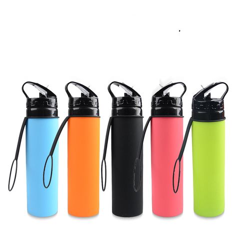 Casual Solid Color Silica Gel Water Bottles 1 Piece