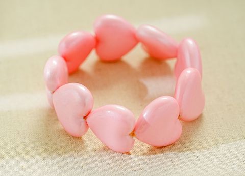 Cute Handmade Heart Shape Plastic Wholesale Bracelets