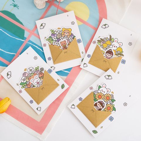Sweet Rabbit Flower Paper Party Card