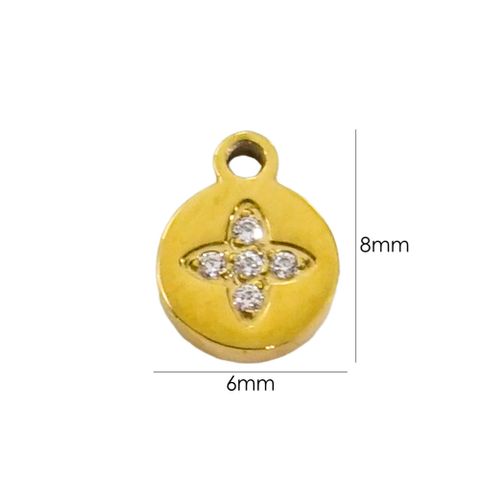 Vintage Style Star Heart Shape Stainless Steel Plating Inlay Zircon Charms