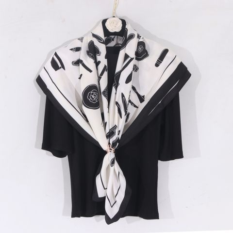 Women's Casual Simple Style Bag Shoe Polyester Silk Scarf