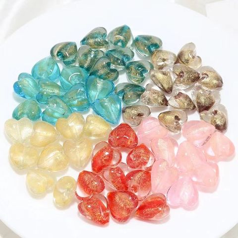 1 Piece 20 * 20mm Glass Heart Shape Beads