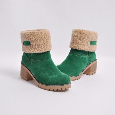 Women's Elegant Streetwear Solid Color Round Toe Snow Boots