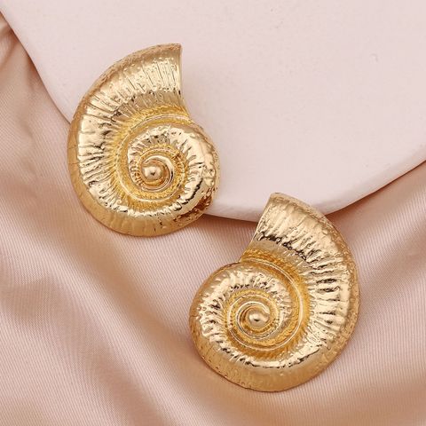 1 Pair Vintage Style Conch Plating Zinc Alloy Ear Studs