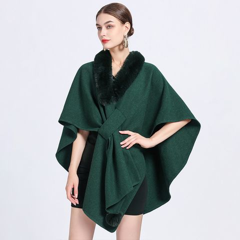 Women's Simple Style Commute Solid Color Acrylic Fiber/artificial Wool Patchwork Shawl