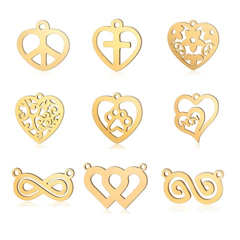 Simple Style Infinity Heart Shape Stainless Steel Polishing Plating 18k Gold Plated Jewelry Accessories