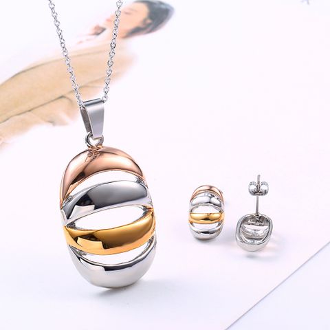 Titanium Steel 18K Gold Plated Cowboy Style Modern Style Classic Style Plating Geometric Earrings Necklace