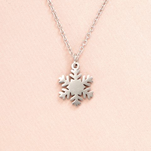 Stainless Steel None Casual Elegant Sweet Snowflake None Pendant Necklace