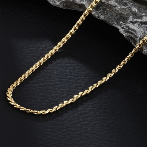 304 Stainless Steel 18K Gold Plated Casual Vintage Style XUPING Plating Chain Solid Color Necklace