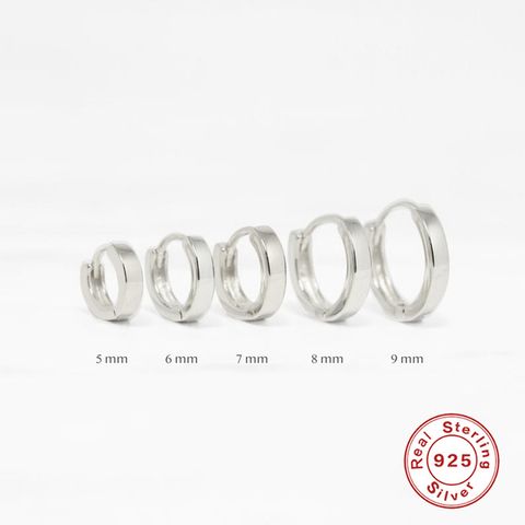 Simple Style Round Sterling Silver Earrings Plating 925 Silver Earrings
