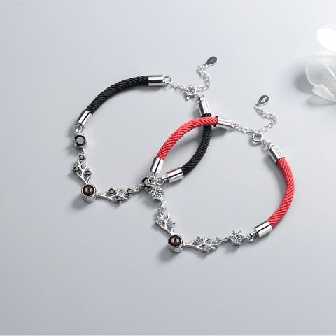 Style Simple Cerf Corde Le Cuivre Incruster Zircon Coupler Bracelets