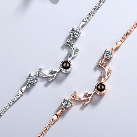 Simple Style Deer Copper Zircon Bracelets In Bulk