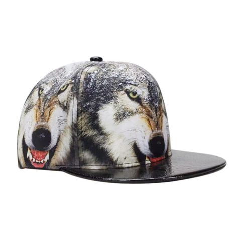 Unisex Classic Style Animal Flat Eaves Baseball Cap