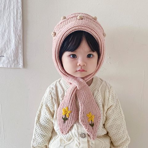 Children Unisex Simple Style Flower Wool Cap