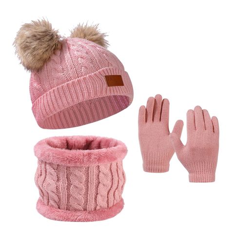Kid's Casual Simple Style Solid Color Wool Cap