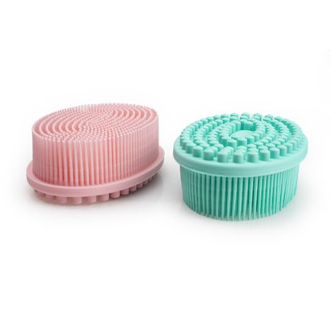 Simple Style Commute Solid Color Silica Gel Bath Brush Bath Brush